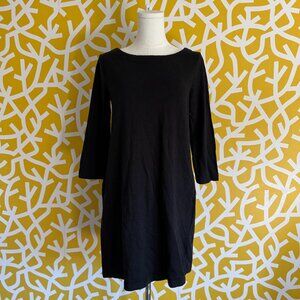 Target A New Day Black Mini Boatneck Shift 3/4 Sleeve Dress with Pockets - Small